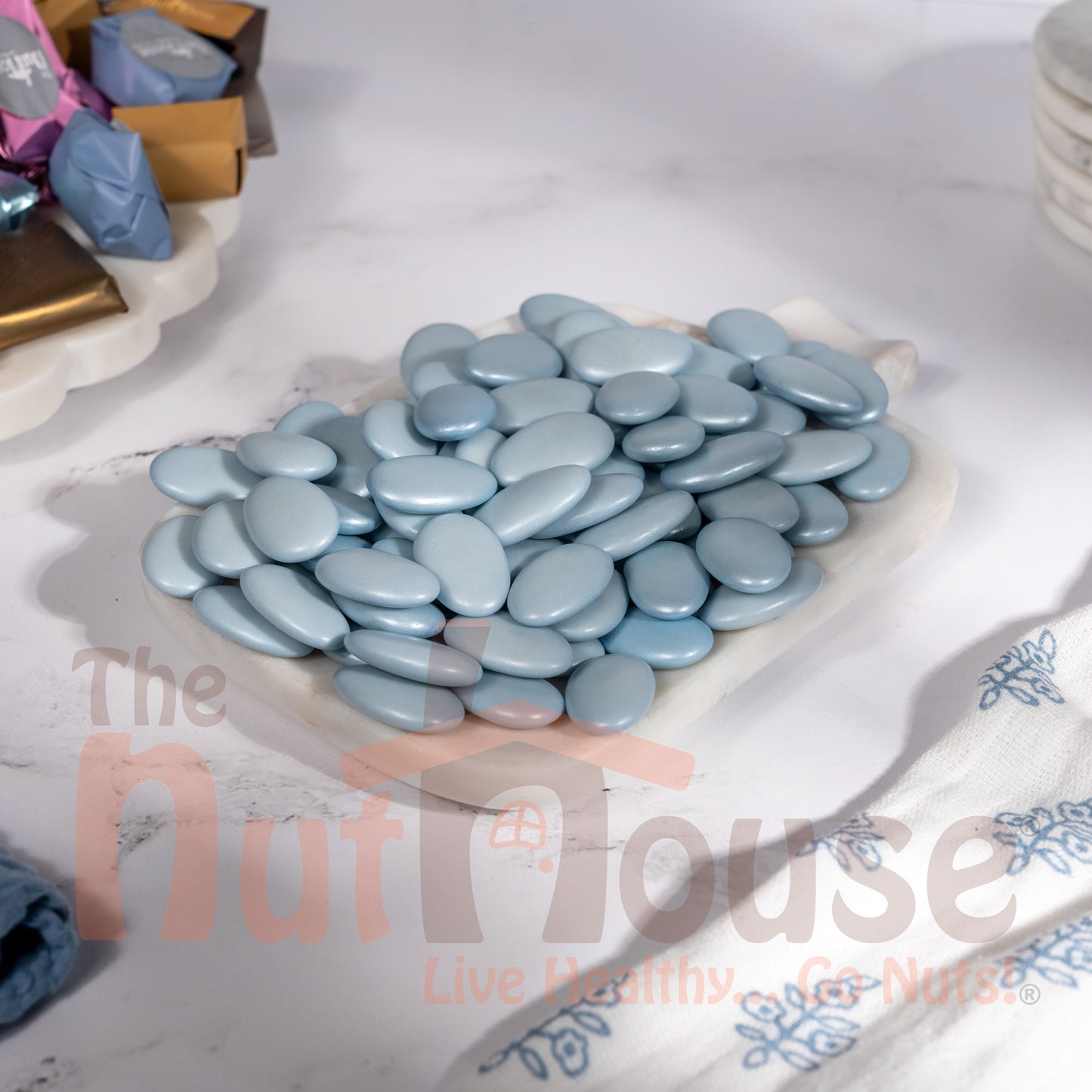 Light Blue Almond Shaped Chocolates