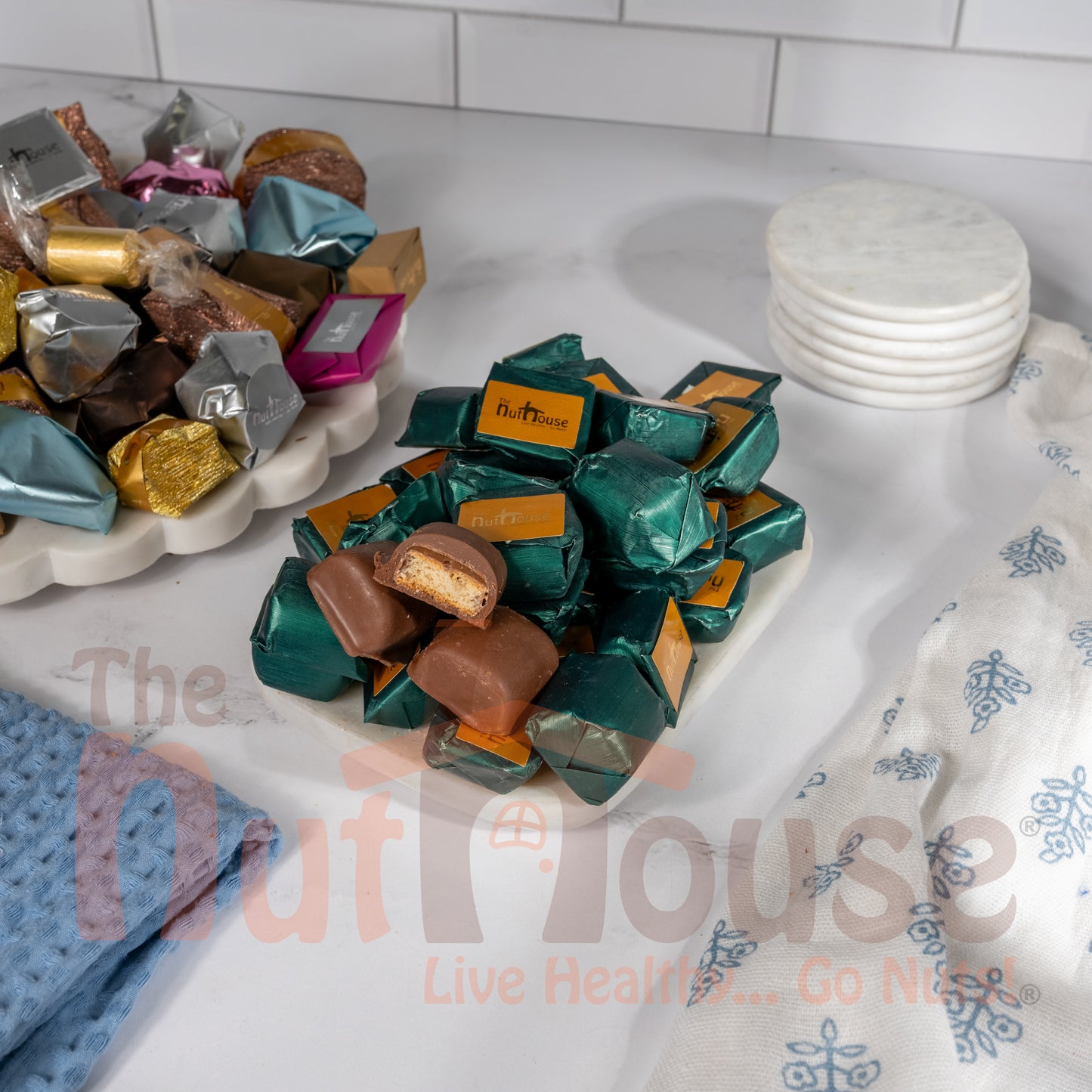 Chocolate covered Cookies with Caramel