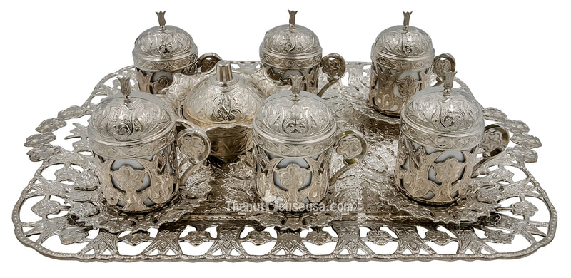 Silver Turkish Coffee set 24014