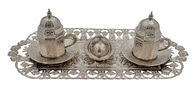 Silver Turkish Coffee set 24048