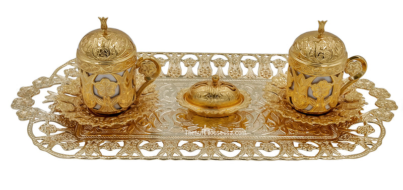 Gold Turkish Coffee set 24042